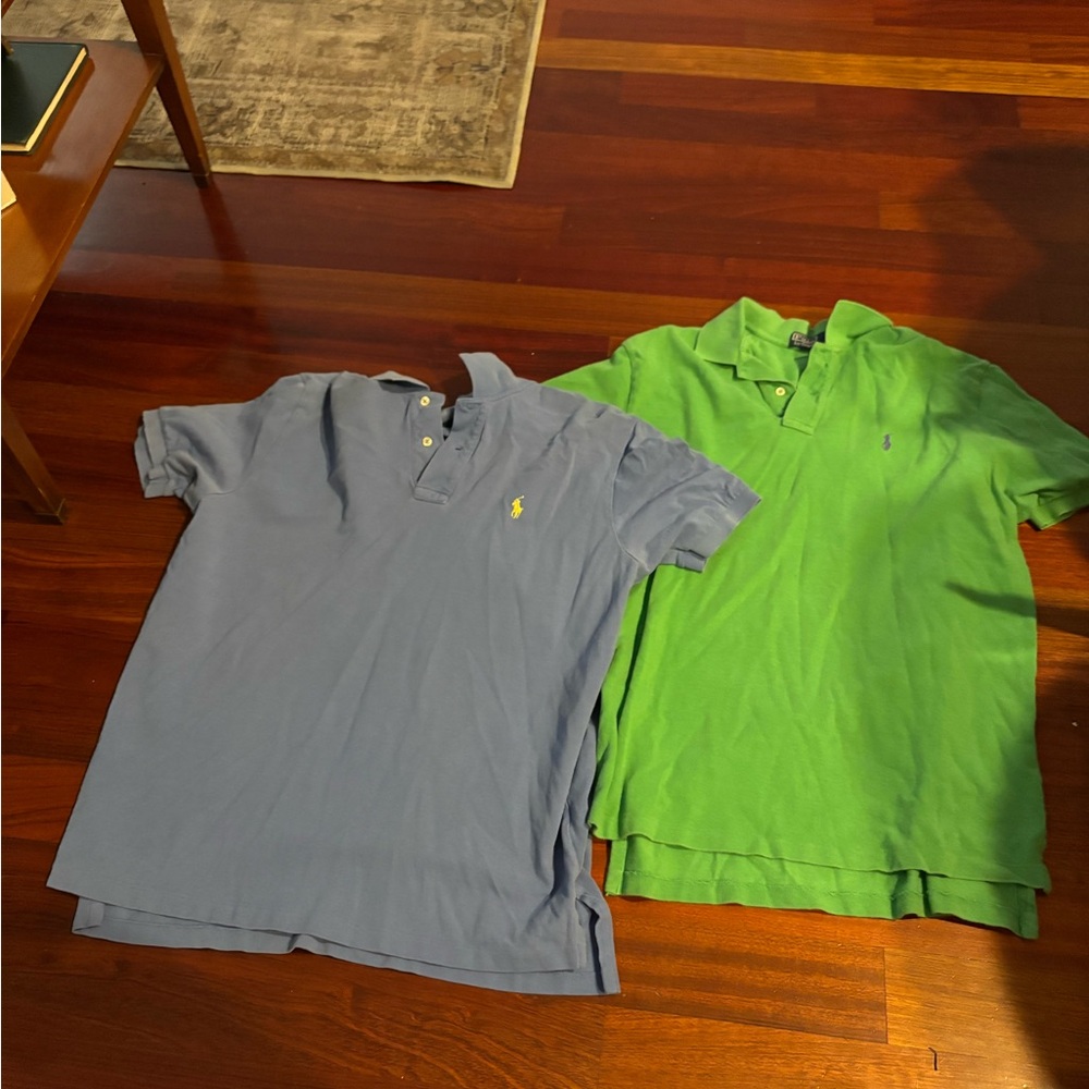 Polo by Ralph Lauren Bundle Blue and Green Polo Shirts Classic Cotto